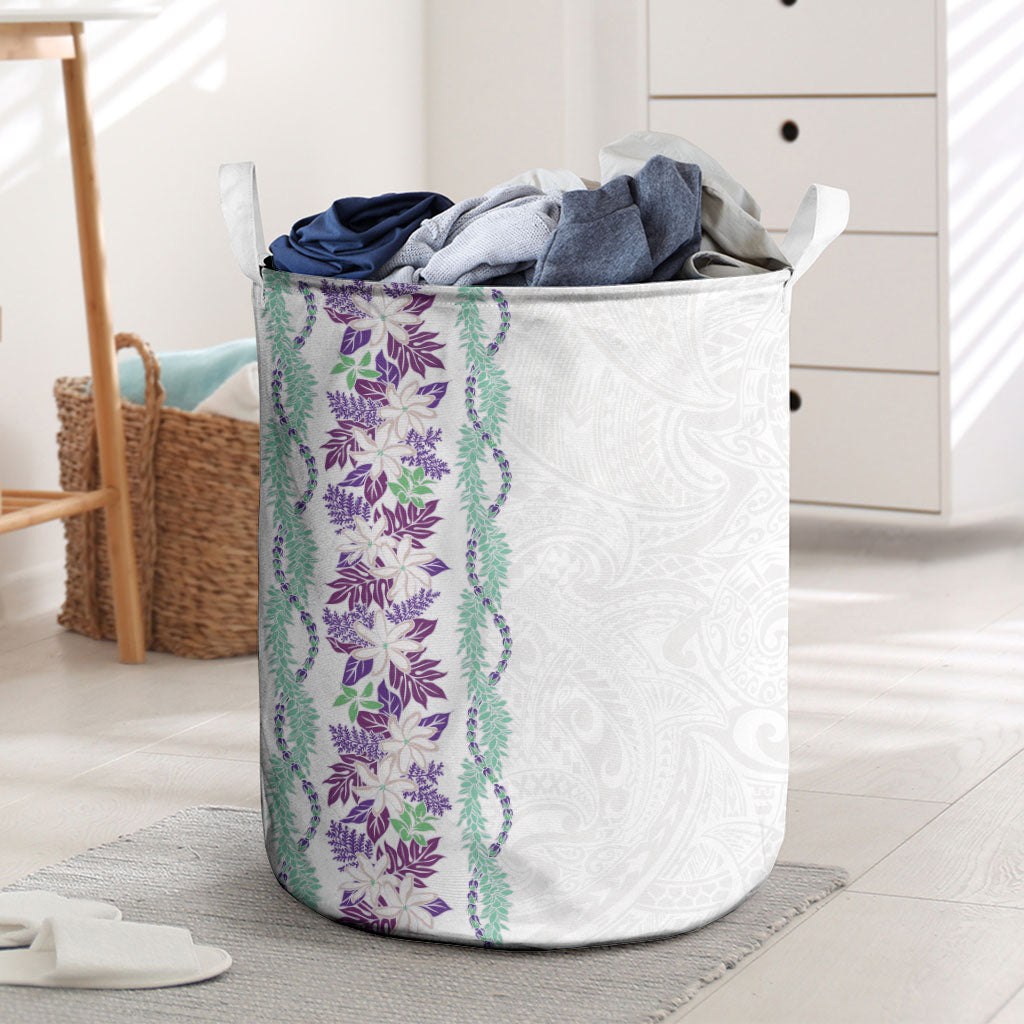 Monstera Tiare Plumeria Laundry Basket Purple Polynesian Pattern LT01 Purple - Polynesian Pride
