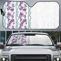 Monstera Tiare Plumeria Auto Sun Shade Purple Polynesian Pattern LT01 Purple - Polynesian Pride