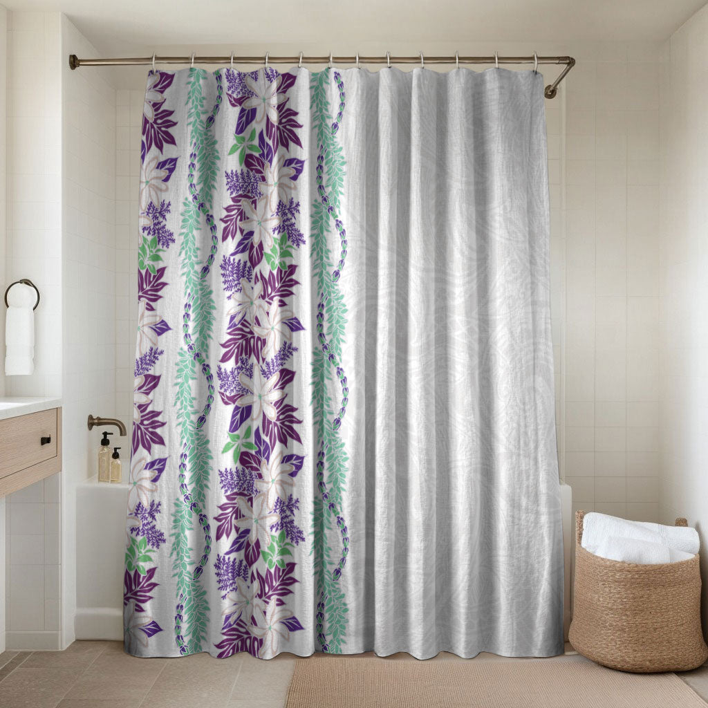 Monstera Tiare Plumeria Bathroom Set Purple Polynesian Pattern LT01 Shower Curtain Only Purple - Polynesian Pride