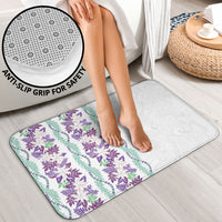 Monstera Tiare Plumeria Bathroom Set Purple Polynesian Pattern LT01 - Polynesian Pride