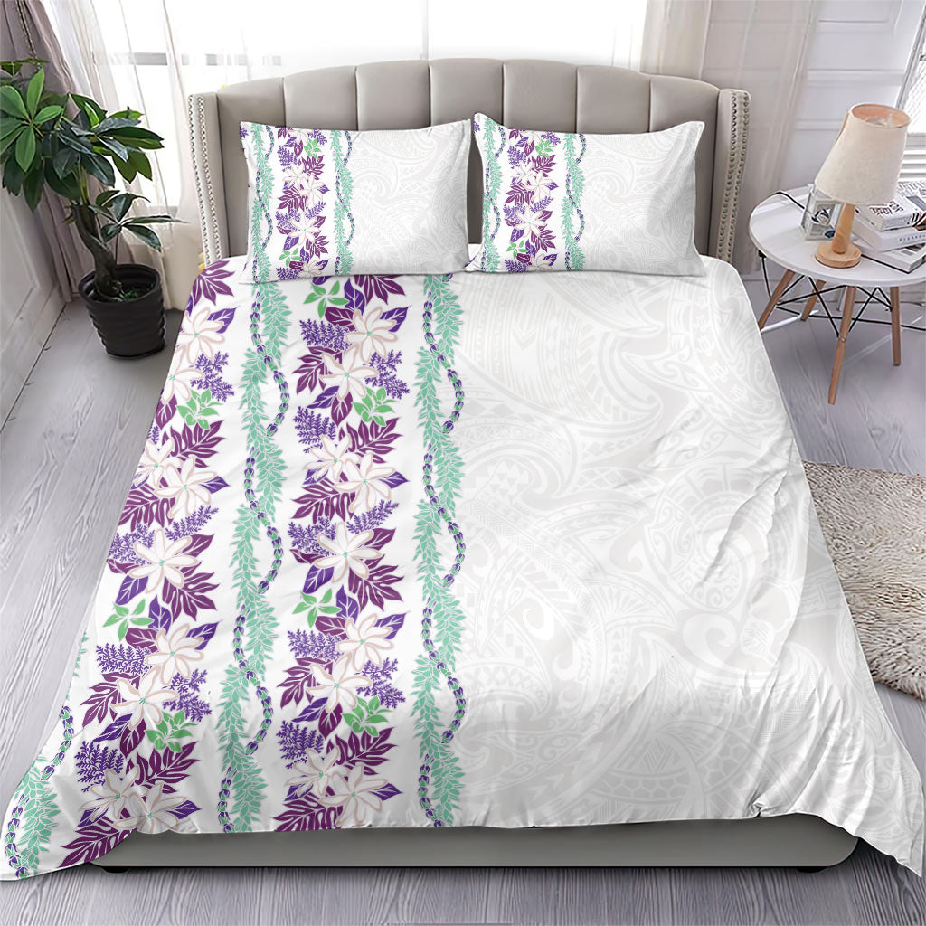 Monstera Tiare Plumeria Bedding Set Purple Polynesian Pattern LT01 - Polynesian Pride