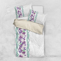Monstera Tiare Plumeria Bedding Set Purple Polynesian Pattern LT01 US Twin 172cm x 218cm Purple - Polynesian Pride