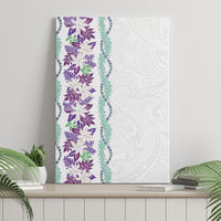Monstera Tiare Plumeria Canvas Wall Art Purple Polynesian Pattern LT01 - Polynesian Pride