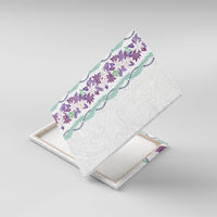 Monstera Tiare Plumeria Canvas Wall Art Purple Polynesian Pattern LT01 With Frame Purple - Polynesian Pride