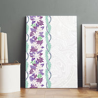 Monstera Tiare Plumeria Canvas Wall Art Purple Polynesian Pattern LT01 - Polynesian Pride
