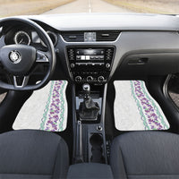 Monstera Tiare Plumeria Car Mats Purple Polynesian Pattern LT01 Set 2pcs - Front Purple - Polynesian Pride