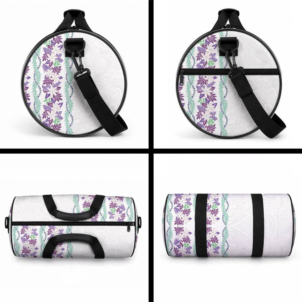 Monstera Tiare Plumeria Duffle Bag Purple Polynesian Pattern LT01 - Polynesian Pride