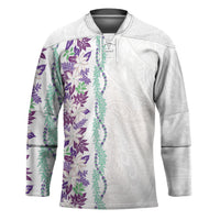 Monstera Tiare Plumeria Hockey Jersey Purple Polynesian Pattern LT01 Unisex Purple - Polynesian Pride
