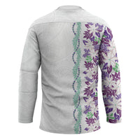 Monstera Tiare Plumeria Hockey Jersey Purple Polynesian Pattern LT01 - Polynesian Pride