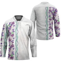 Monstera Tiare Plumeria Hockey Jersey Purple Polynesian Pattern LT01 - Polynesian Pride