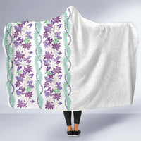 Monstera Tiare Plumeria Hooded Blanket Purple Polynesian Pattern LT01 One Size Purple - Polynesian Pride