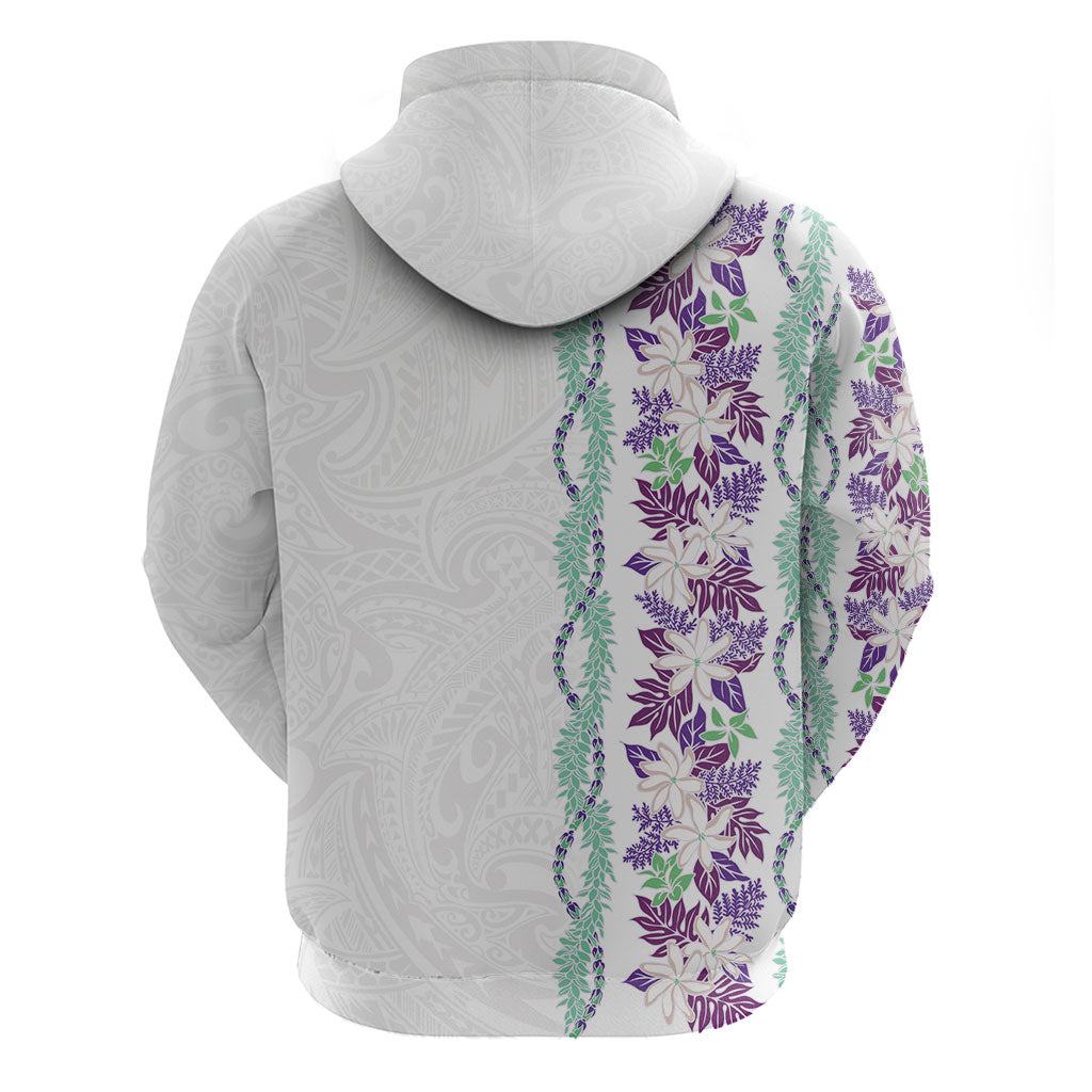 Monstera Tiare Plumeria Hoodie Purple Polynesian Pattern LT01 - Polynesian Pride