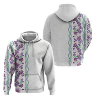 Monstera Tiare Plumeria Hoodie Purple Polynesian Pattern LT01 - Polynesian Pride