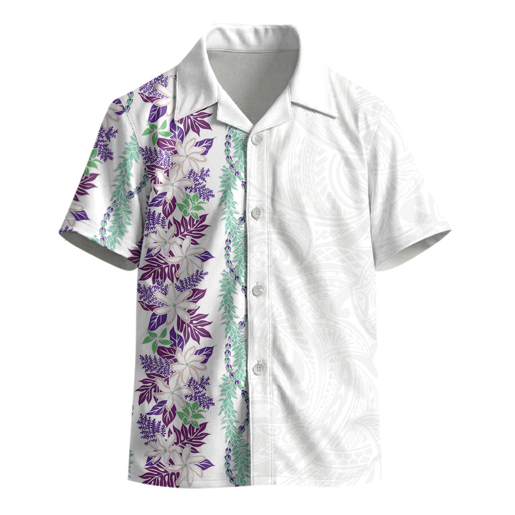 Monstera Tiare Plumeria Kid Hawaiian Shirt Purple Polynesian Pattern LT01 - Polynesian Pride