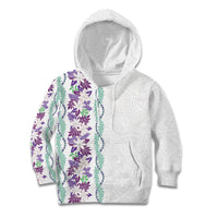 Monstera Tiare Plumeria Kid Hoodie Purple Polynesian Pattern LT01 Hoodie Purple - Polynesian Pride