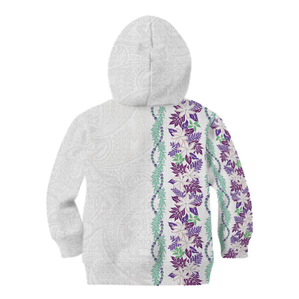 Monstera Tiare Plumeria Kid Hoodie Purple Polynesian Pattern LT01 - Polynesian Pride