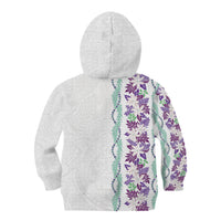 Monstera Tiare Plumeria Kid Hoodie Purple Polynesian Pattern LT01 - Polynesian Pride