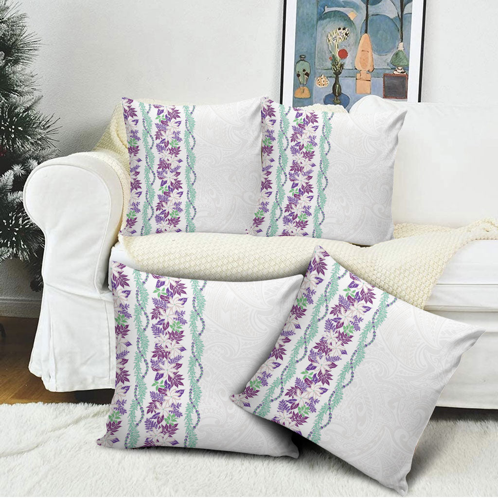 Monstera Tiare Plumeria Pillow Cover Purple Polynesian Pattern LT01 - Polynesian Pride