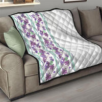Monstera Tiare Plumeria Quilt Purple Polynesian Pattern LT01 - Polynesian Pride