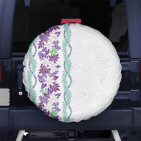Monstera Tiare Plumeria Spare Tire Cover Purple Polynesian Pattern LT01 No hole Purple - Polynesian Pride