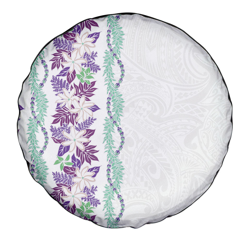 Monstera Tiare Plumeria Spare Tire Cover Purple Polynesian Pattern LT01 - Polynesian Pride
