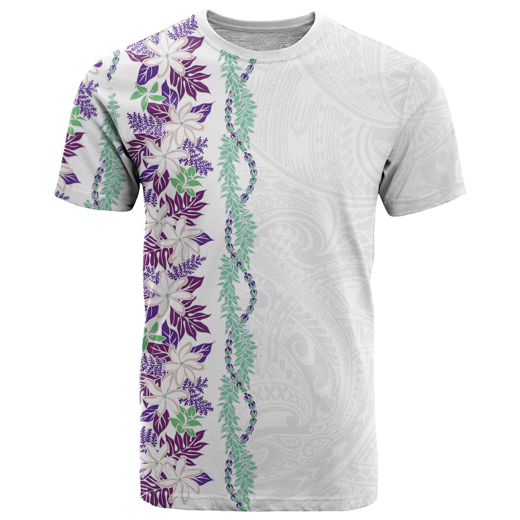 Monstera Tiare Plumeria T Shirt Purple Polynesian Pattern LT01 Purple - Polynesian Pride