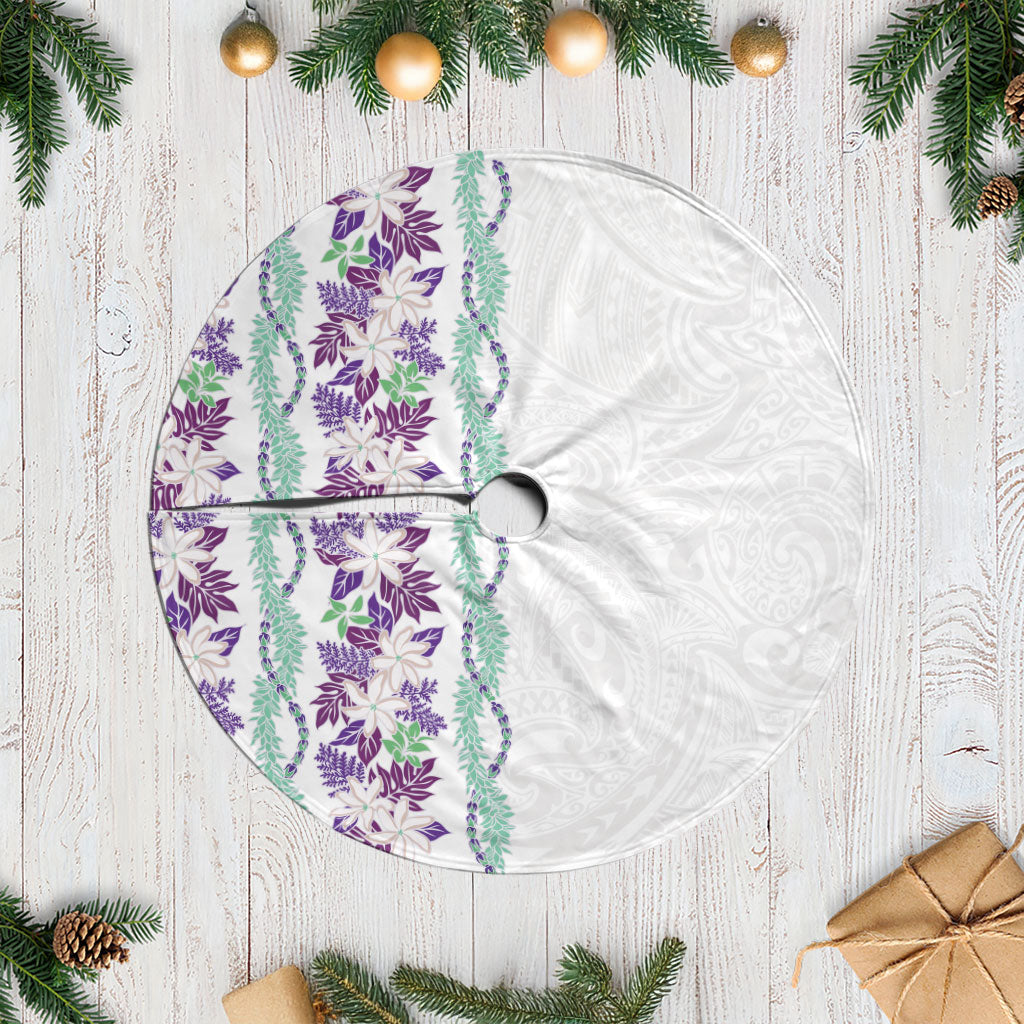 Monstera Tiare Plumeria Tree Skirt Purple Polynesian Pattern LT01 Casual Purple - Polynesian Pride