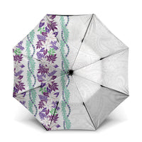 Monstera Tiare Plumeria Umbrella Purple Polynesian Pattern LT01 One Size Folded 11.42 inch Opened Diameter 37.4 inch Purple - Polynesian Pride