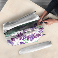 Monstera Tiare Plumeria Umbrella Purple Polynesian Pattern LT01 - Polynesian Pride