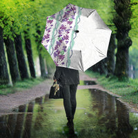 Monstera Tiare Plumeria Umbrella Purple Polynesian Pattern LT01 - Polynesian Pride