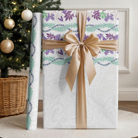 Monstera Tiare Plumeria Wrapping Paper Purple Polynesian Pattern LT01 - Polynesian Pride