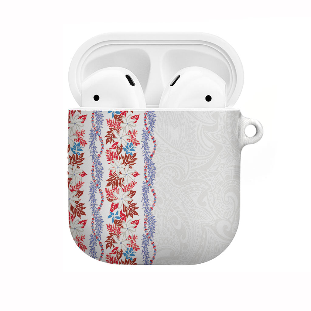 Monstera Tiare Plumeria AirPods Case Red Polynesian Pattern LT01 Red - Polynesian Pride