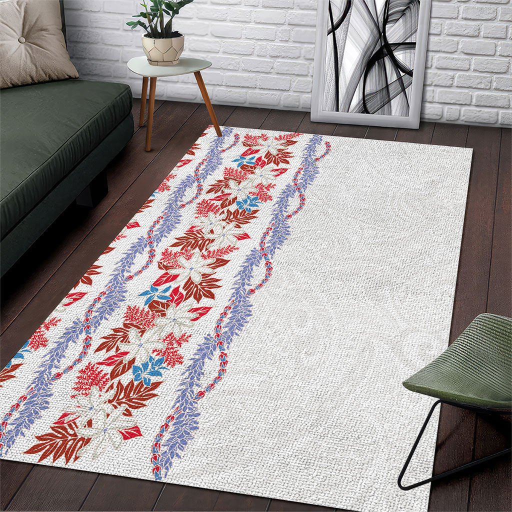 Monstera Tiare Plumeria Area Rug Red Polynesian Pattern LT01 Red - Polynesian Pride