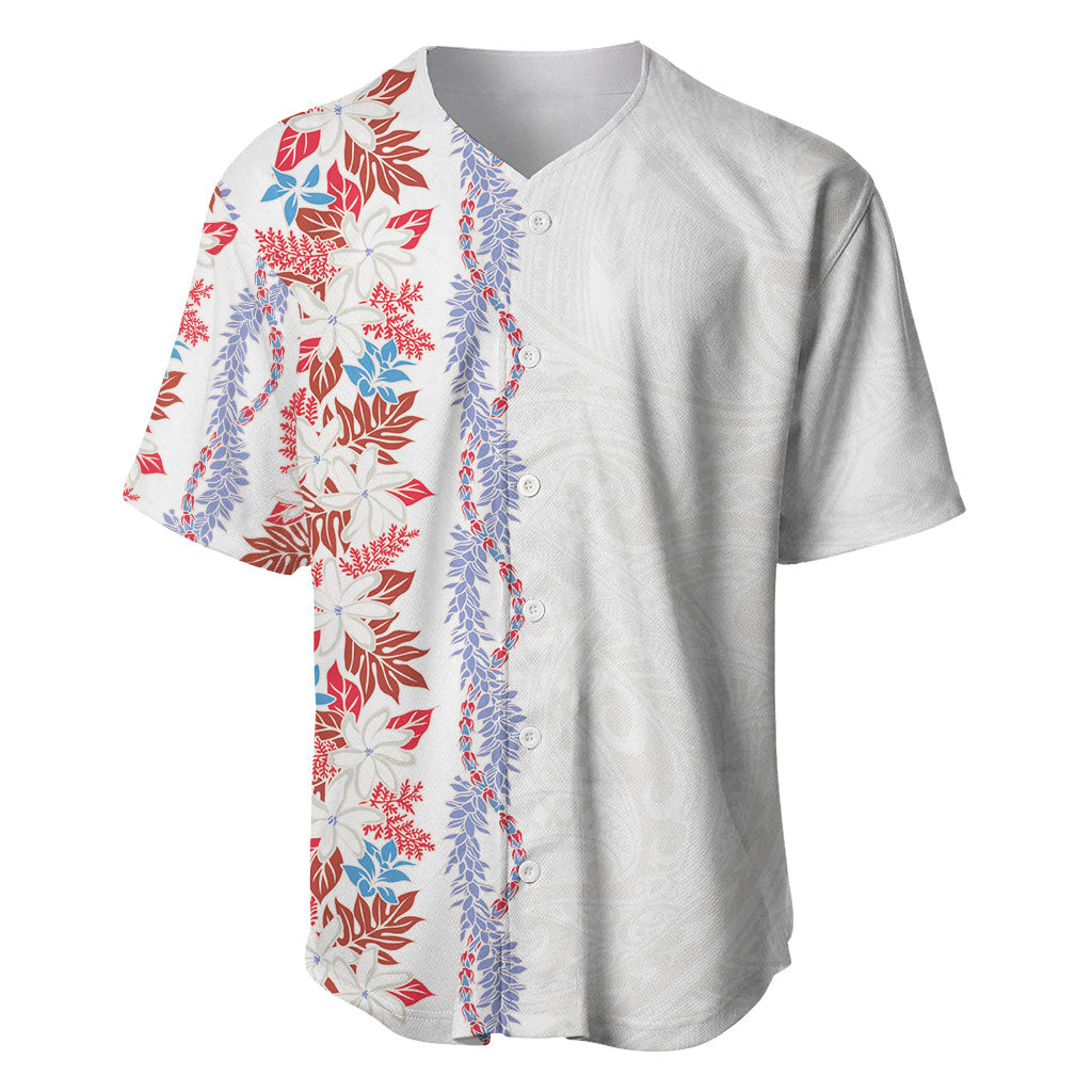 Monstera Tiare Plumeria Baseball Jersey Red Polynesian Pattern LT01 Red - Polynesian Pride