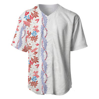 Monstera Tiare Plumeria Baseball Jersey Red Polynesian Pattern LT01 Red - Polynesian Pride