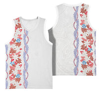 Monstera Tiare Plumeria Basketball Jersey Red Polynesian Pattern LT01 - Polynesian Pride