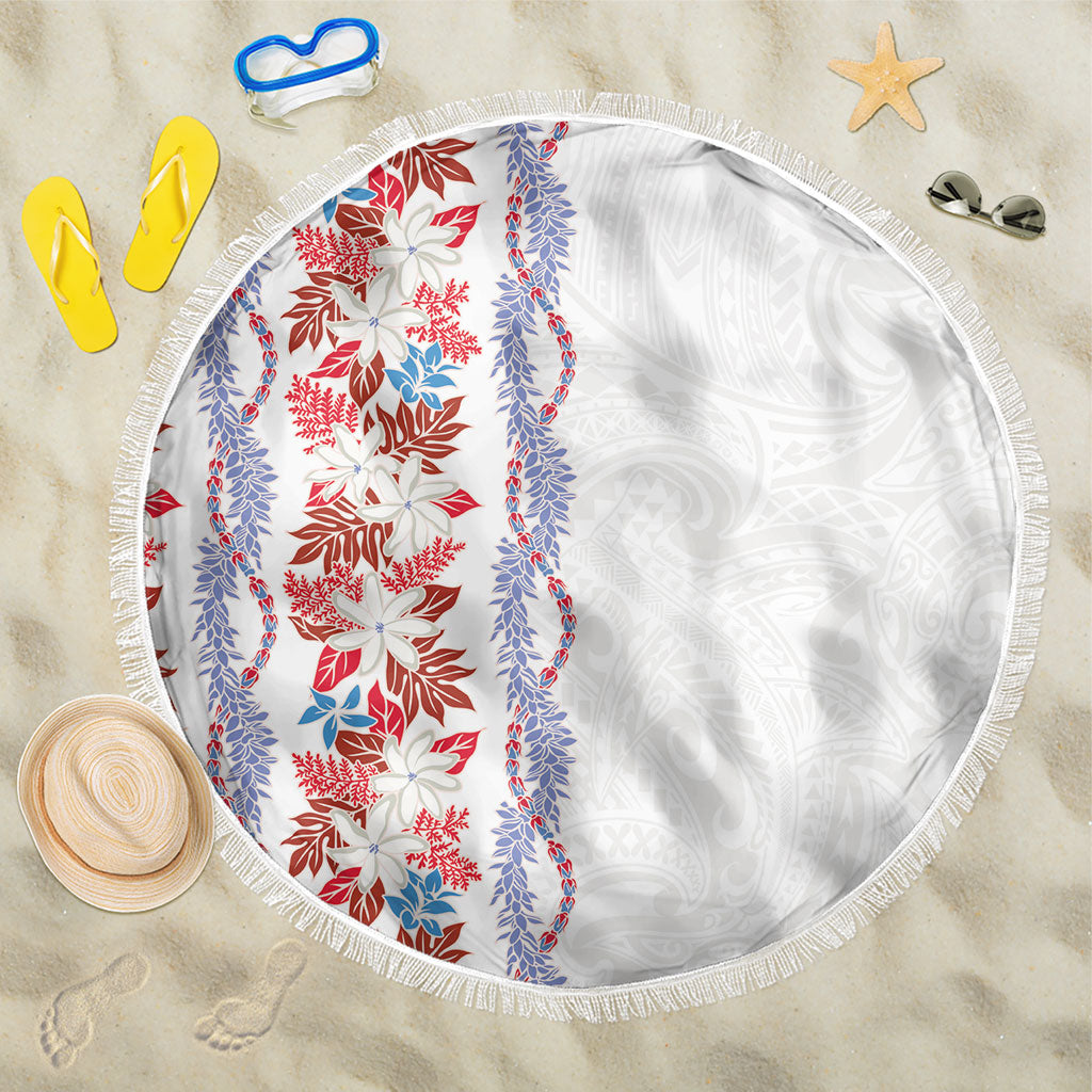 Monstera Tiare Plumeria Beach Blanket Red Polynesian Pattern LT01 One Size 150cm Red - Polynesian Pride