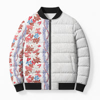 Monstera Tiare Plumeria Bomber Puffer Jacket Red Polynesian Pattern LT01 Unisex Red - Polynesian Pride