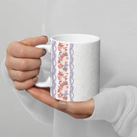 Monstera Tiare Plumeria Ceramic Mug Red Polynesian Pattern LT01 - Polynesian Pride