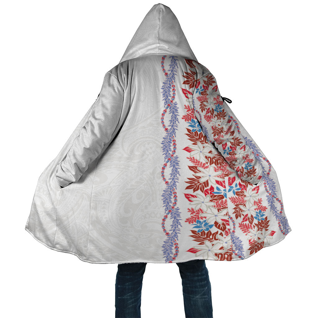 Monstera Tiare Plumeria Cloak Red Polynesian Pattern