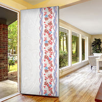 Monstera Tiare Plumeria Door Cover Red Polynesian Pattern LT01 - Polynesian Pride