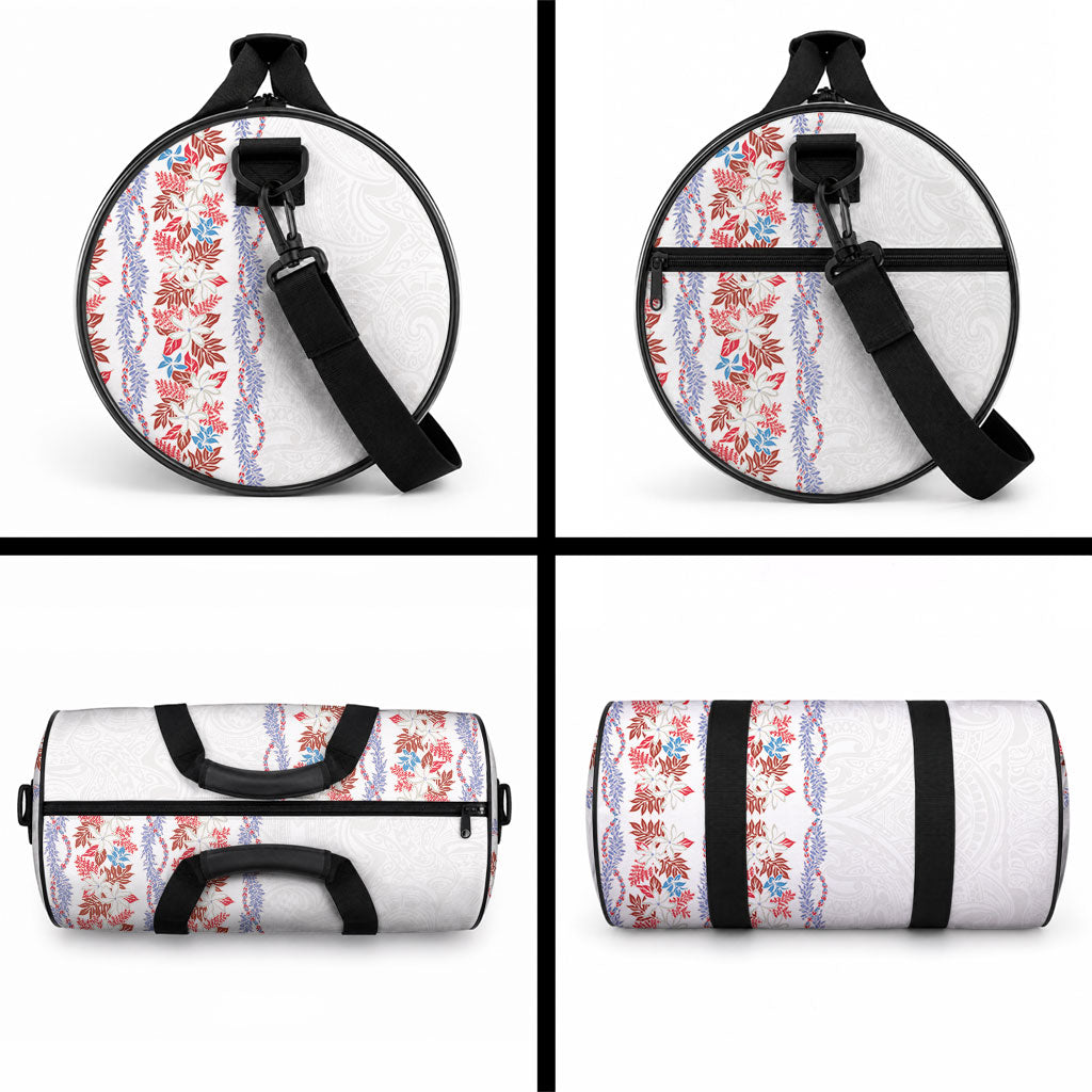 Monstera Tiare Plumeria Duffle Bag Red Polynesian Pattern LT01 - Polynesian Pride
