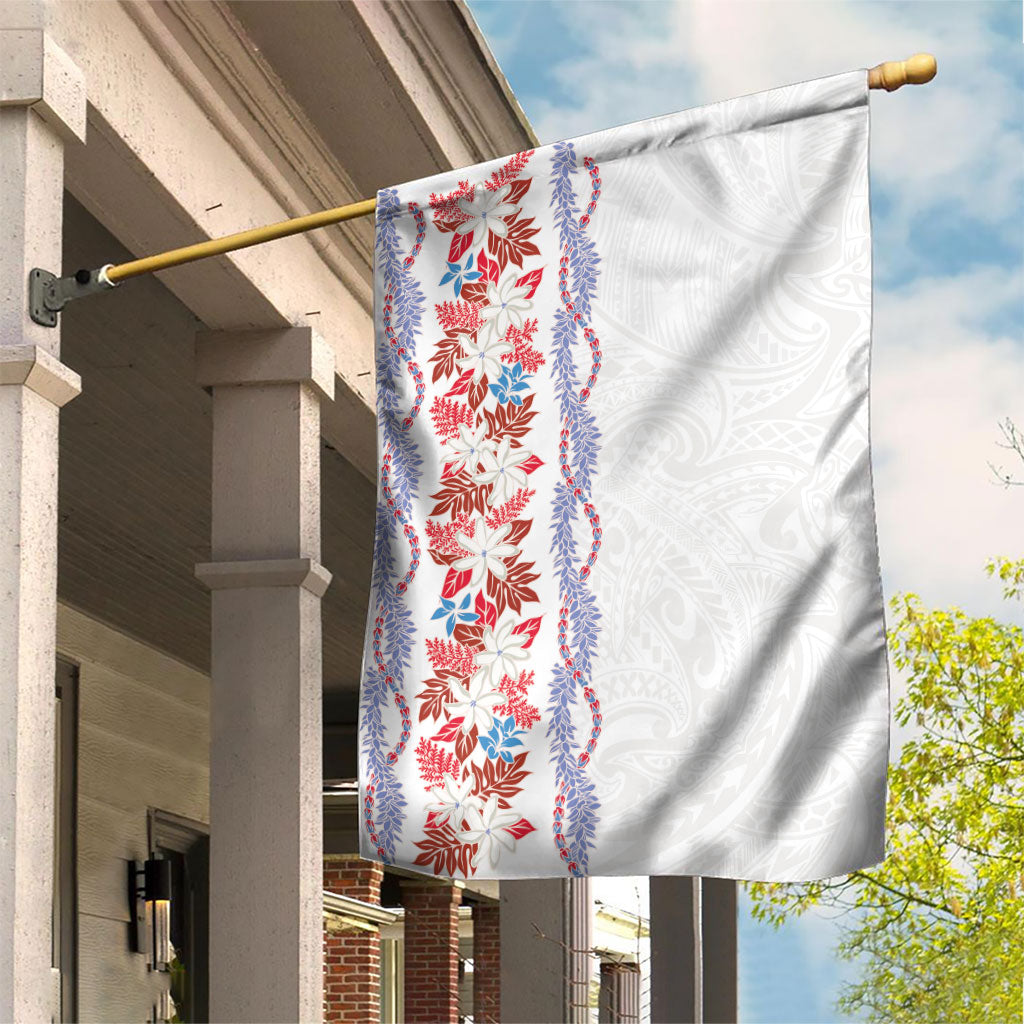 Monstera Tiare Plumeria Garden Flag Red Polynesian Pattern LT01 House Flag Red - Polynesian Pride