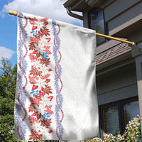 Monstera Tiare Plumeria Garden Flag Red Polynesian Pattern LT01 - Polynesian Pride