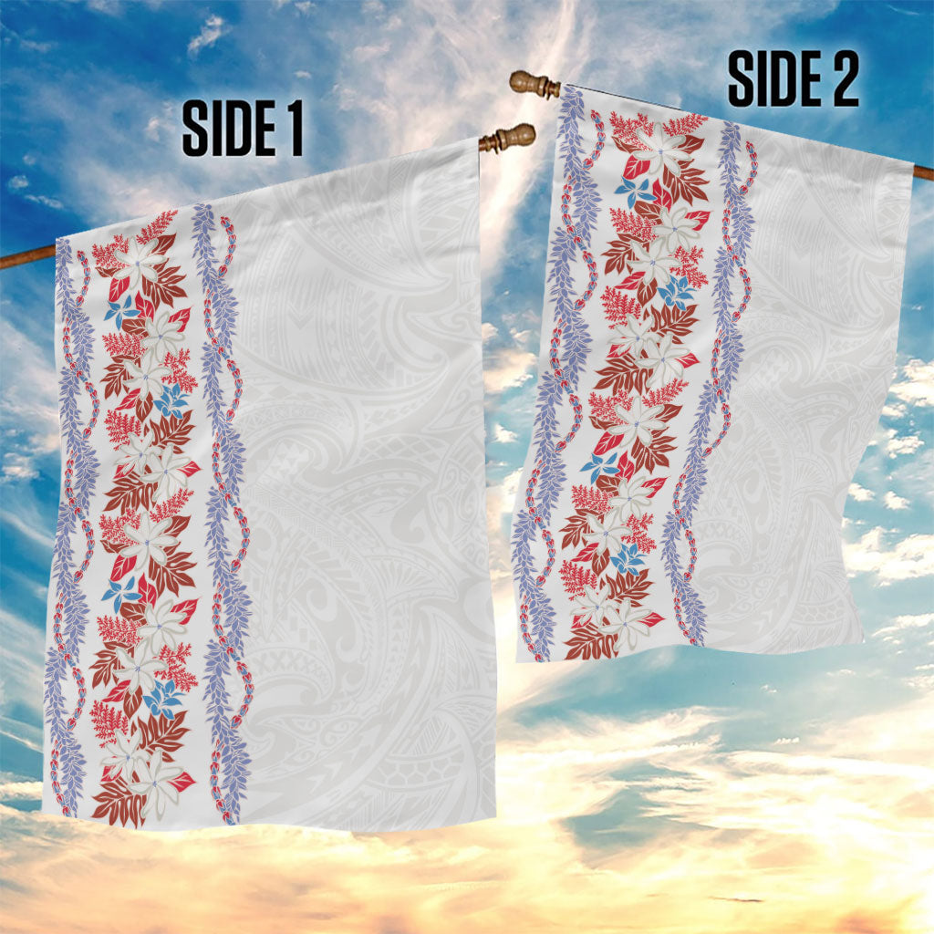 Monstera Tiare Plumeria Garden Flag Red Polynesian Pattern LT01 - Polynesian Pride