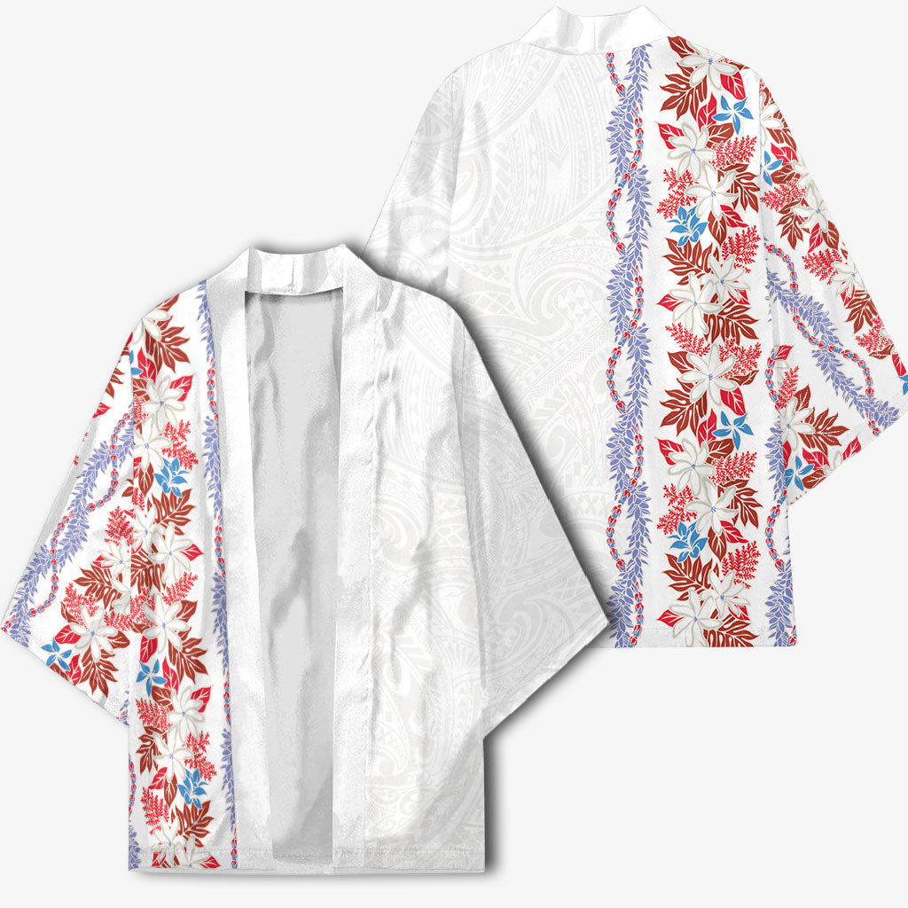 Monstera Tiare Plumeria Kimono Red Polynesian Pattern LT01 - Polynesian Pride