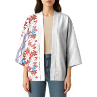 Monstera Tiare Plumeria Kimono Red Polynesian Pattern LT01 - Polynesian Pride