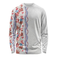 Monstera Tiare Plumeria Long Sleeve Shirt Red Polynesian Pattern LT01 Unisex Red - Polynesian Pride