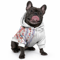Monstera Tiare Plumeria Pet Hoodie Red Polynesian Pattern LT01 - Polynesian Pride