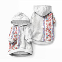 Monstera Tiare Plumeria Pet Hoodie Red Polynesian Pattern LT01 Pullover Red - Polynesian Pride